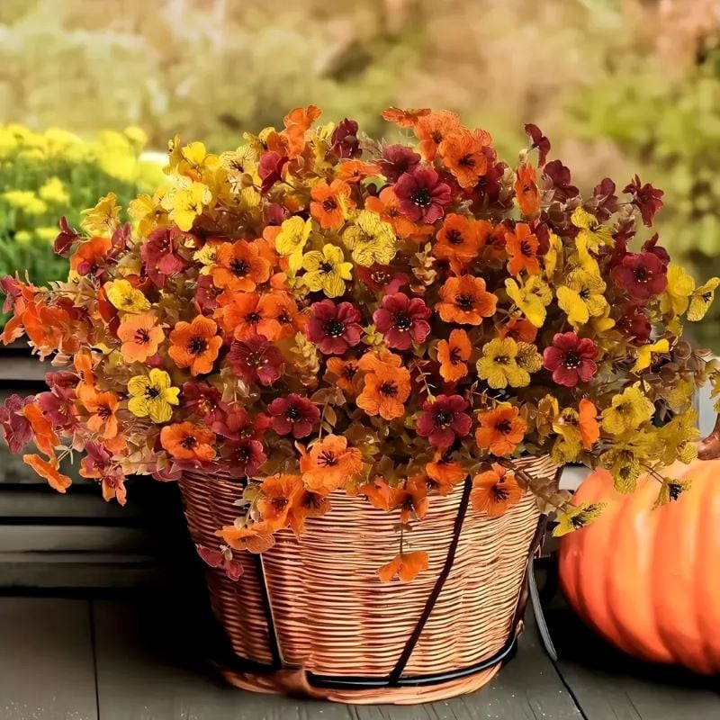 🍂 Last Day 49% OFF 🍁 Rainproof Lifelike Fall Artificial Flowers 💖 – UV-Protected, Durable & Perfect Year-Round Décor 🍂