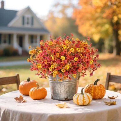 🍂 Last Day 49% OFF 🍁 Rainproof Lifelike Fall Artificial Flowers 💖 – UV-Protected, Durable & Perfect Year-Round Décor 🍂