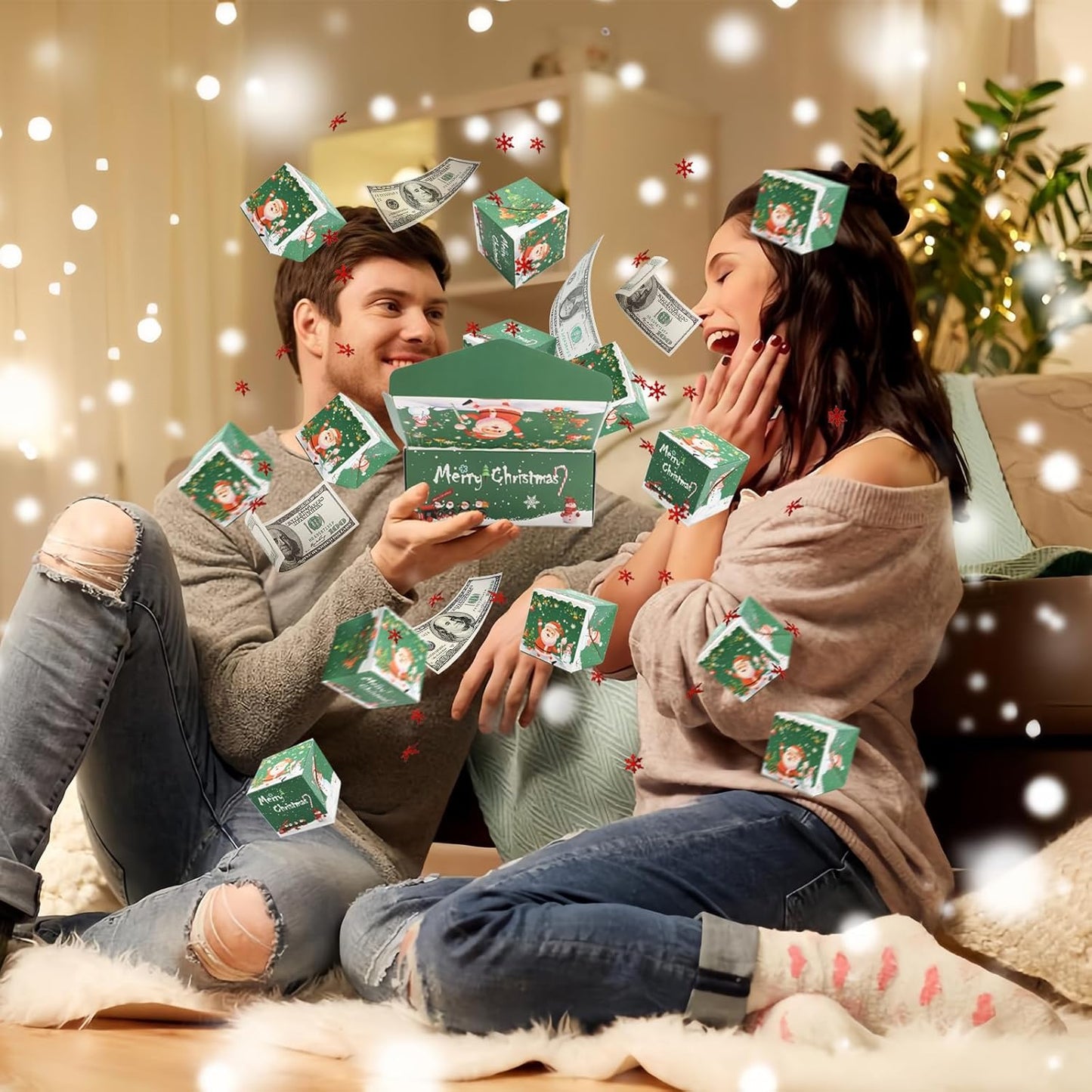 🎁Christmas Explosion Surprise Box Set with Confetti and Mini Boxes