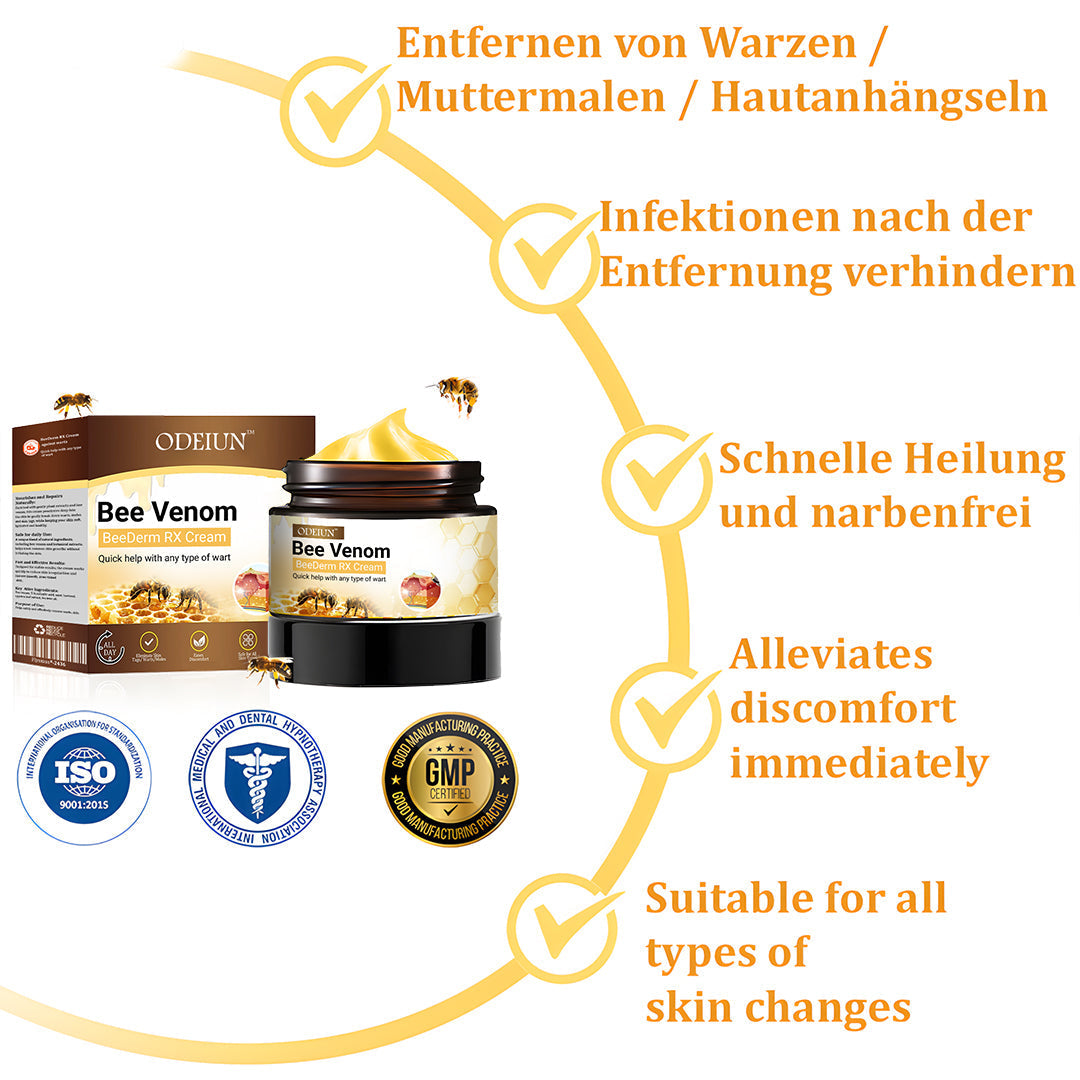 ✨ ODEIUN™ BeeDerm RX Cream – Natural Wart, Mole & Skin Tag Remover with Healing Bee Venom