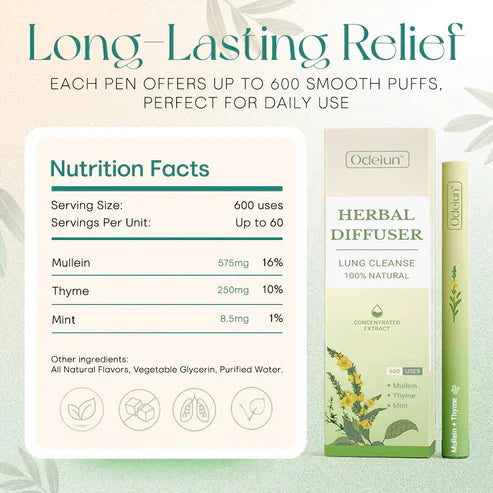 🌿 ODEIUN™ Herbal Diffuser: Reclaim Your Lungs, Restore Your Calm.