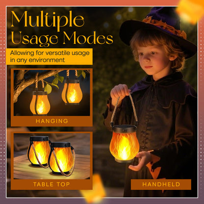 Flickering Flame Solar Lantern – Realistic Dancing Glow, Auto On/Off, Solar & USB-C, Waterproof