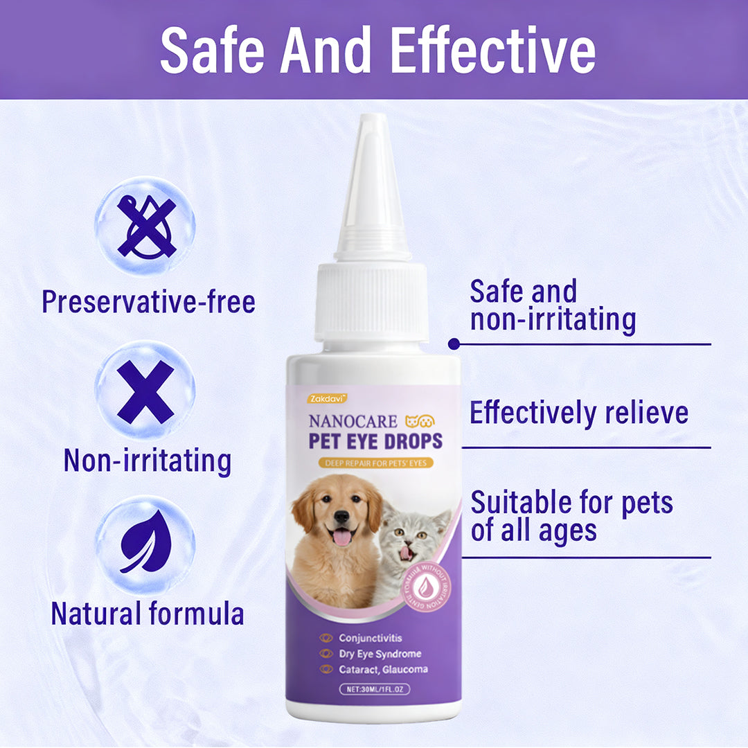 👩‍⚕️Zakdavi™ NanoCare Pet Eye Drops ☑️ FDA Approved | Relieves Conjunctivitis, Dry Eyes, Cataracts, and Keratitis🐶 🐈️